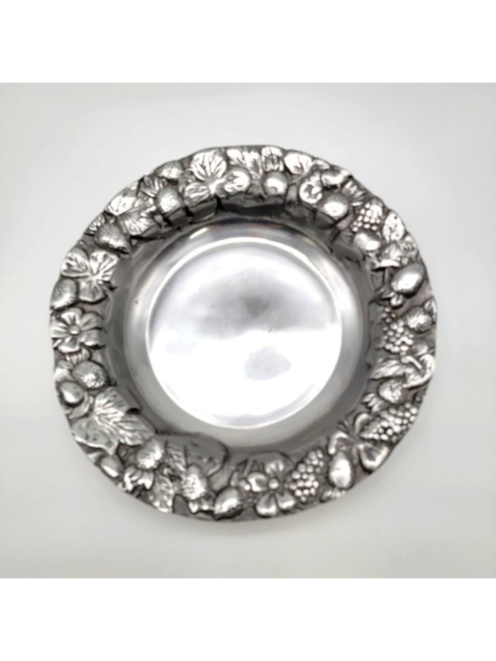 Vintage Pewter Strawberry Serving Bowl
